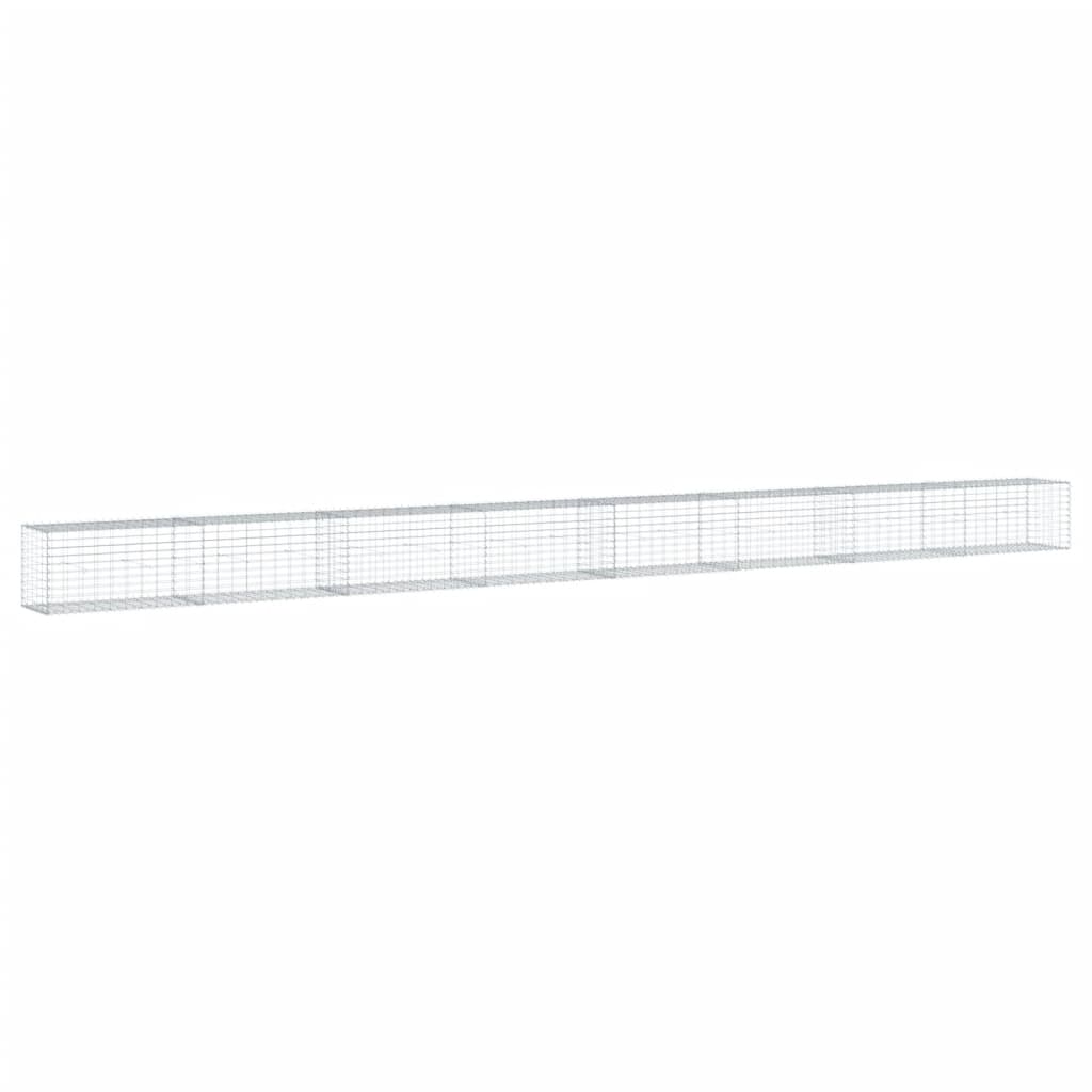 Cesto Gabbione con Copertura 800x50x50 cm Ferro Zincato | homemem39
