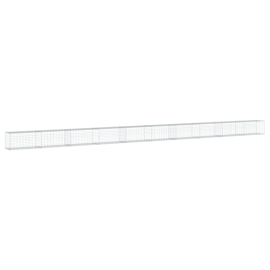 Cesto Gabbione con Copertura 1000x50x50 cm in Ferro Zincato | homemem39