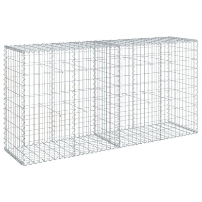 Cesto Gabbione con Copertura 200x50x100 cm in Ferro Zincato | homemem39