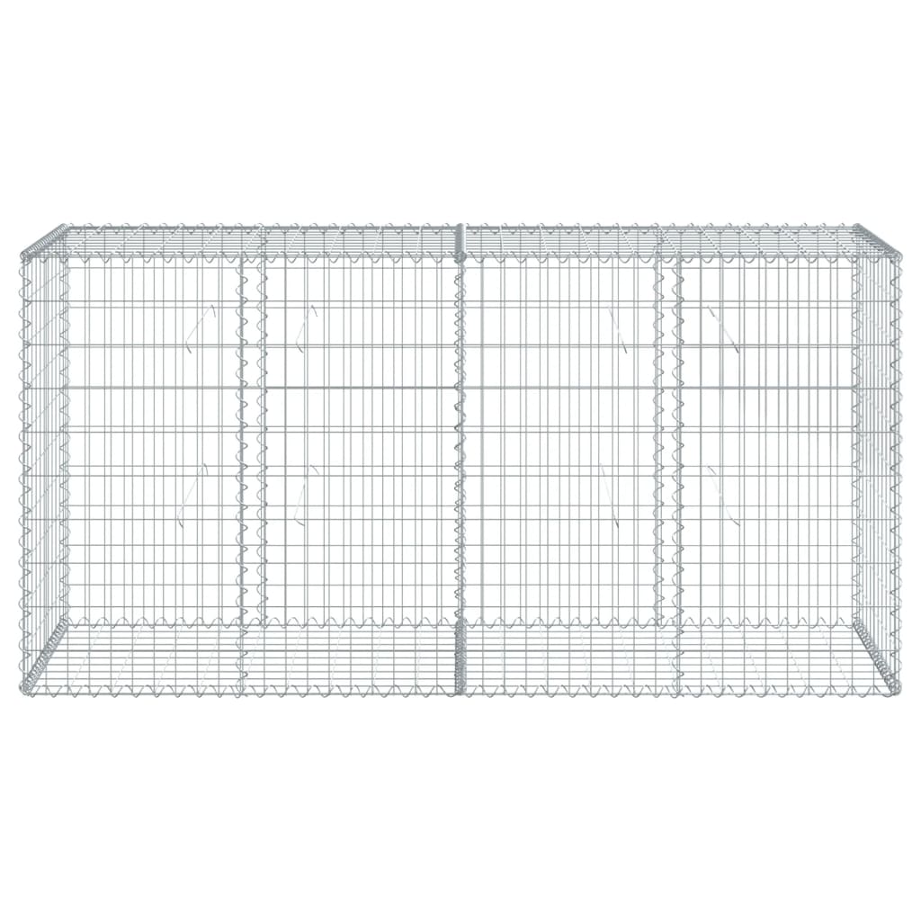 Cesto Gabbione con Copertura 200x50x100 cm in Ferro Zincato | homemem39
