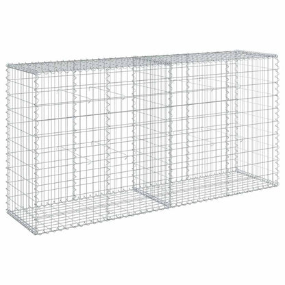 Cesto Gabbione con Copertura 200x50x100 cm in Ferro Zincato | homemem39