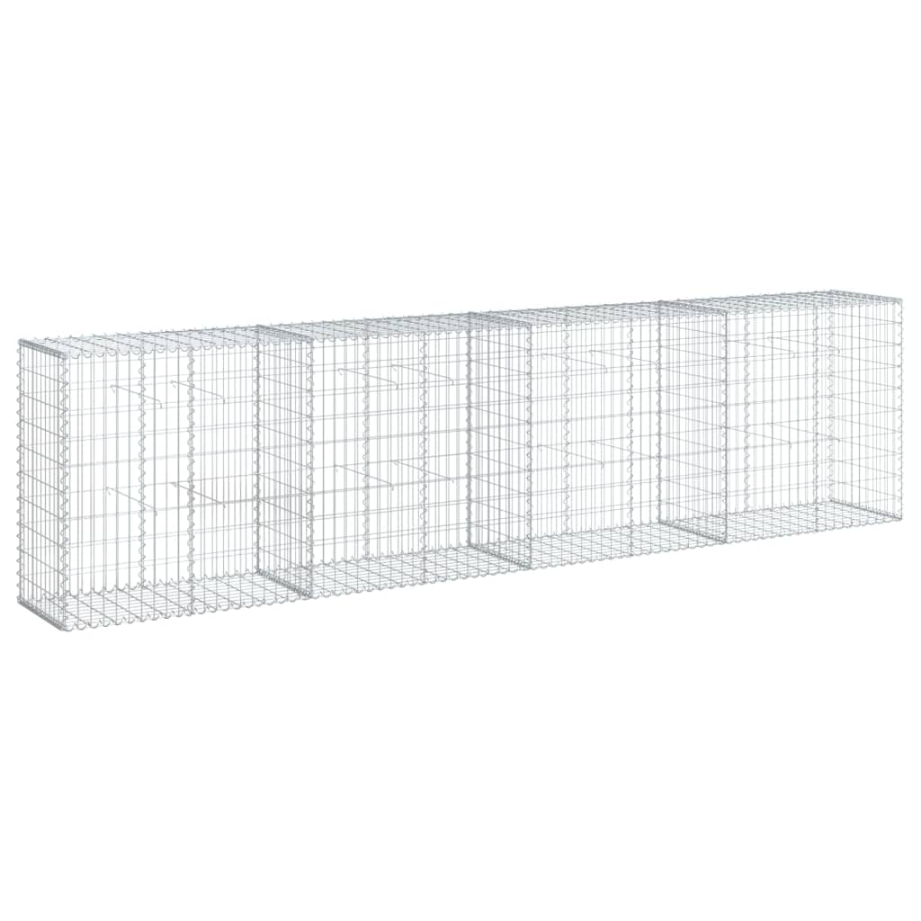 Cesto Gabbione con Copertura 400x50x100 cm in Ferro Zincato | homemem39