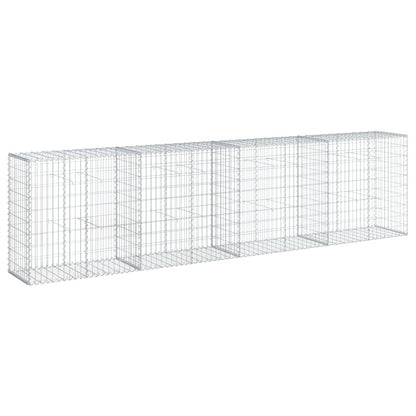 Cesto Gabbione con Copertura 400x50x100 cm in Ferro Zincato | homemem39