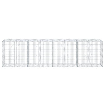 Cesto Gabbione con Copertura 400x50x100 cm in Ferro Zincato | homemem39