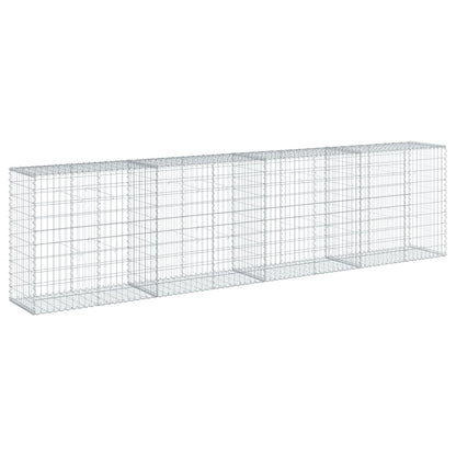 Cesto Gabbione con Copertura 400x50x100 cm in Ferro Zincato | homemem39