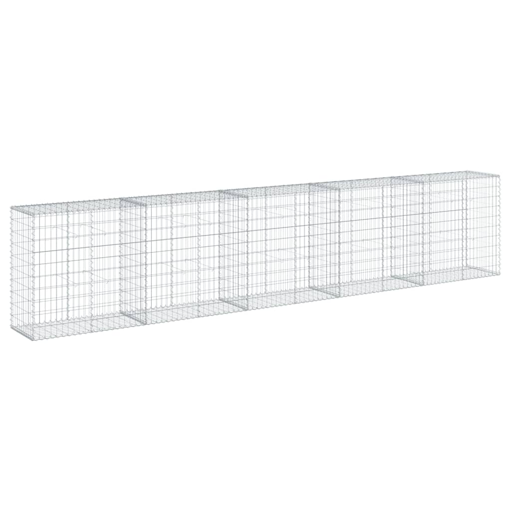 Cesto Gabbione con Copertura 500x50x100 cm in Ferro Zincato | homemem39