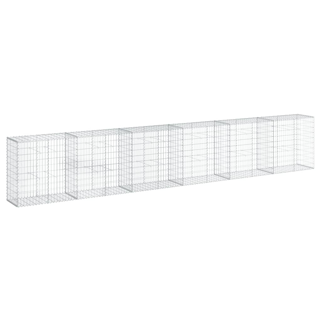 Cesto Gabbione con Copertura 600x50x100 cm in Ferro Zincato | homemem39
