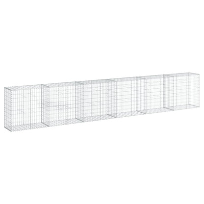 Cesto Gabbione con Copertura 600x50x100 cm in Ferro Zincato | homemem39