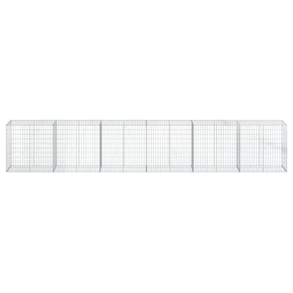 Cesto Gabbione con Copertura 600x50x100 cm in Ferro Zincato | homemem39