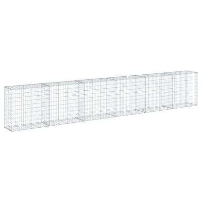 Cesto Gabbione con Copertura 600x50x100 cm in Ferro Zincato | homemem39