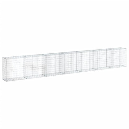 Cesto Gabbione con Copertura 700x50x100 cm in Ferro Zincato - homemem39