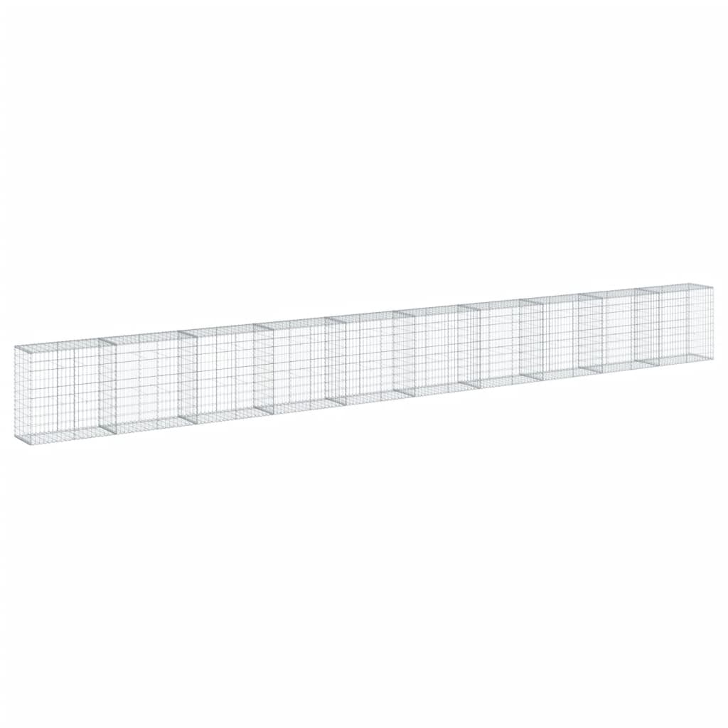 Cesto Gabbione con Copertura 1000x50x100 cm in Ferro Zincato | homemem39