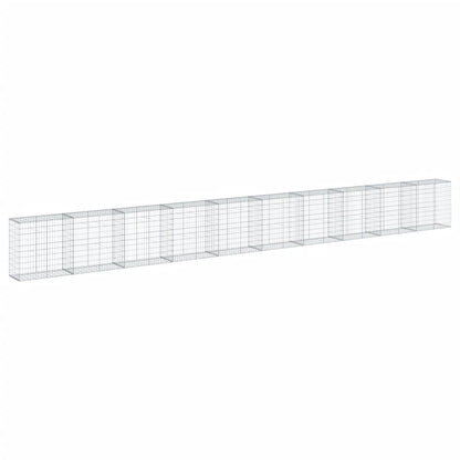 Cesto Gabbione con Copertura 1000x50x100 cm in Ferro Zincato | homemem39
