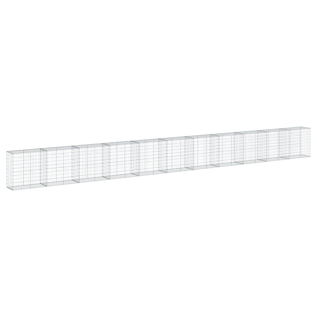 Cesto Gabbione con Copertura 1100x50x100 cm in Ferro Zincato | homemem39
