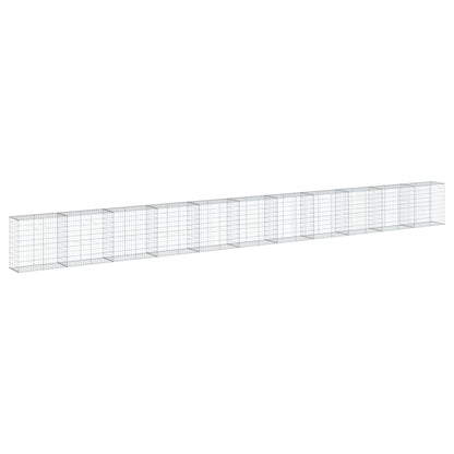 Cesto Gabbione con Copertura 1100x50x100 cm in Ferro Zincato | homemem39
