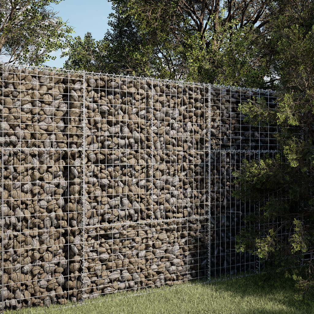 Cesto Gabbione con Copertura 100x50x150 cm in Ferro Zincato | homemem39