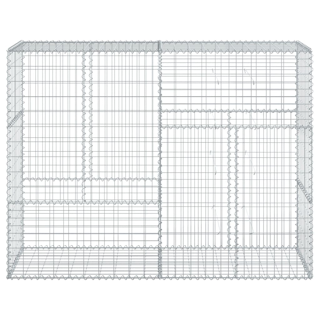 Cesto Gabbione con Copertura 200x50x150 cm in Ferro Zincato | homemem39
