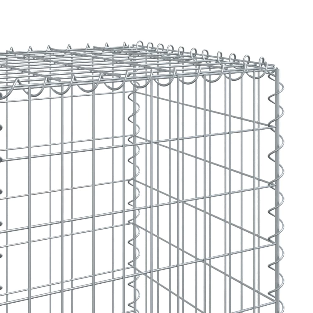 Cesto Gabbione con Copertura 200x50x150 cm in Ferro Zincato | homemem39