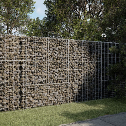 Cesto Gabbione con Copertura 200x50x150 cm in Ferro Zincato | homemem39