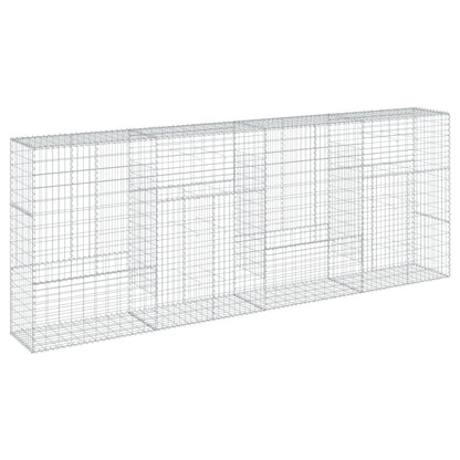 Cesto Gabbione con Copertura 400x50x150 cm in Ferro Zincato | homemem39