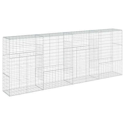 Cesto Gabbione con Copertura 400x50x150 cm in Ferro Zincato | homemem39