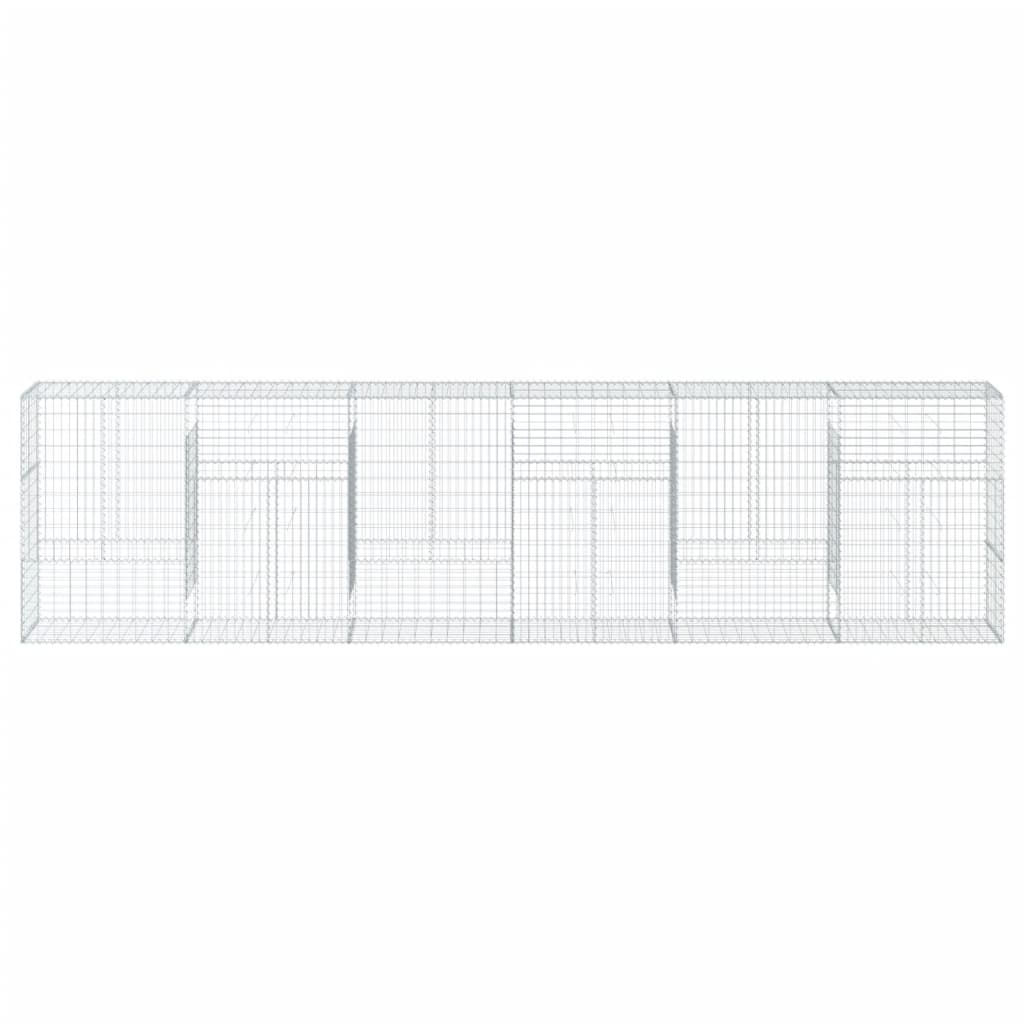 Cesto Gabbione con Copertura 600x50x150 cm in Ferro Zincato - homemem39