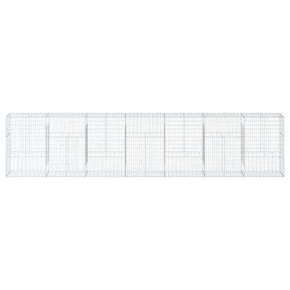 Cesto Gabbione con Copertura 700x50x150 cm in Ferro Zincato - homemem39