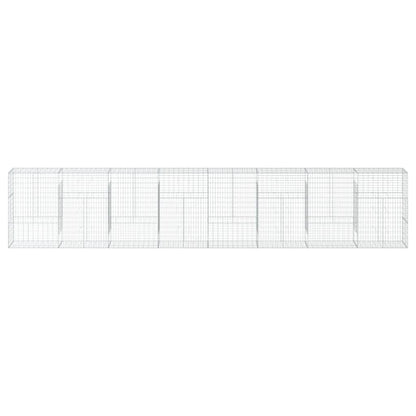 Cesto Gabbione con Copertura 800x50x150 cm in Ferro Zincato | homemem39