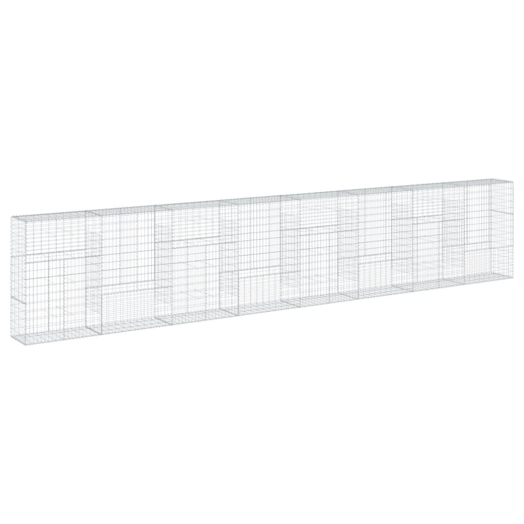 Cesto Gabbione con Copertura 800x50x150 cm in Ferro Zincato | homemem39