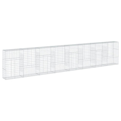Cesto Gabbione con Copertura 800x50x150 cm in Ferro Zincato | homemem39