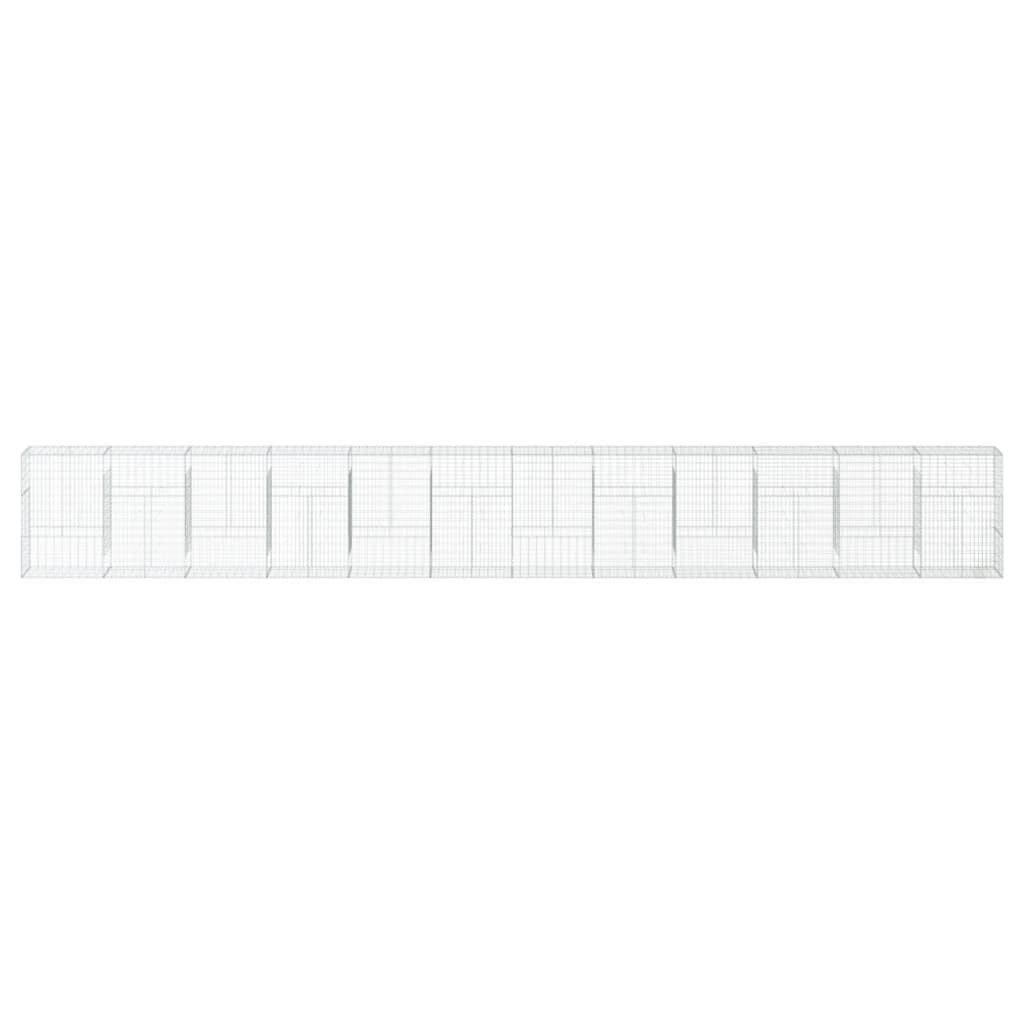 Cesto Gabbione con Copertura 1200x50x150 cm in Ferro Zincato - homemem39