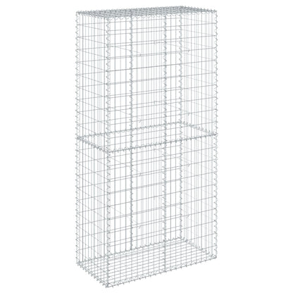 Cesto Gabbione con Copertura 100x50x200 cm in Ferro Zincato - homemem39
