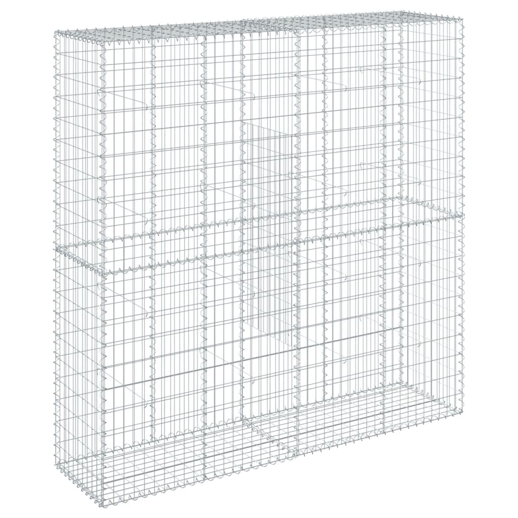 Cesto Gabbione con Copertura 200x50x200 cm in Ferro Zincato | homemem39