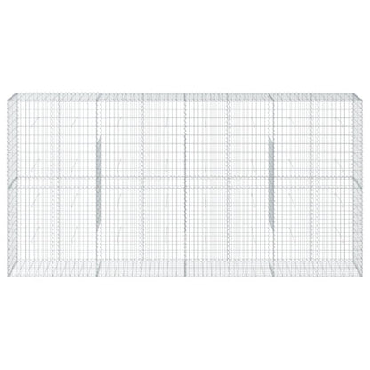 Cesto Gabbione con Copertura 400x50x200 cm in Ferro Zincato