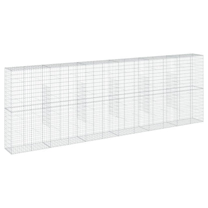 Cesto Gabbione con Copertura 600x50x200 cm in Ferro Zincato | homemem39