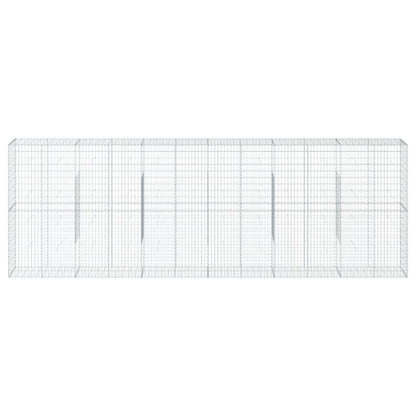 Cesto Gabbione con Copertura 600x50x200 cm in Ferro Zincato - homemem39