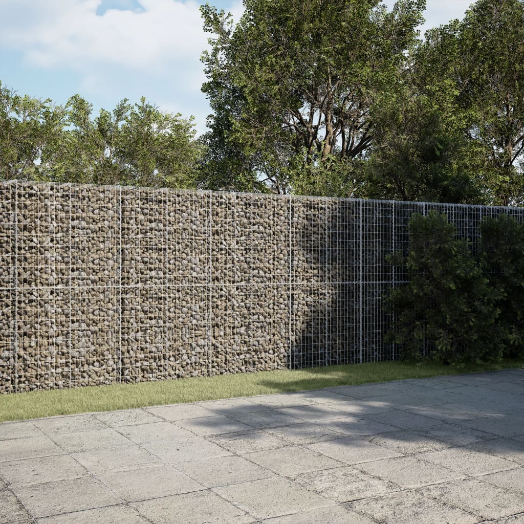 Cesto Gabbione con Copertura 600x50x200 cm in Ferro Zincato | homemem39