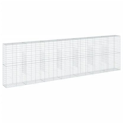 Cesto Gabbione con Copertura 700x50x200 cm Ferro Zincato | homemem39