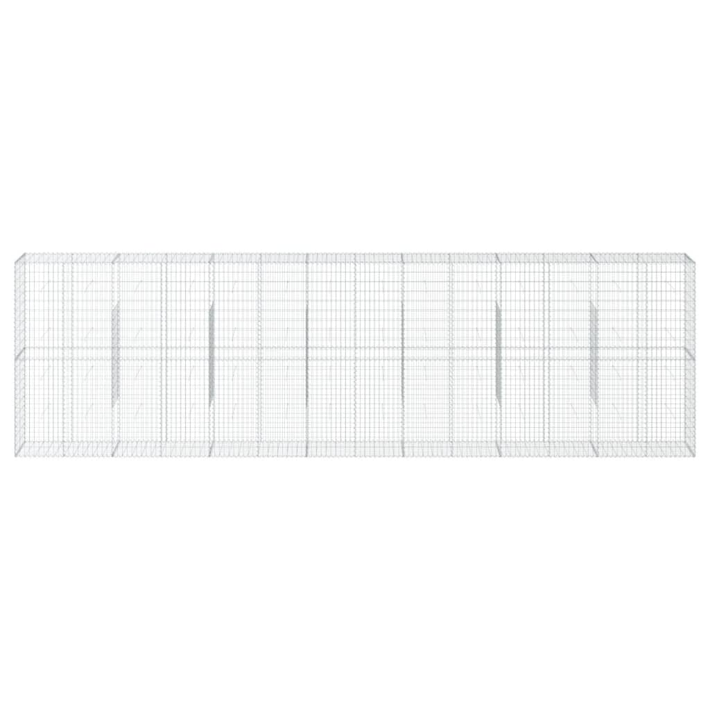 Cesto Gabbione con Copertura 700x50x200 cm Ferro Zincato | homemem39