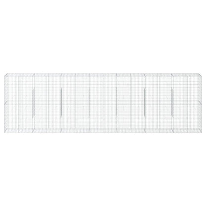 Cesto Gabbione con Copertura 700x50x200 cm Ferro Zincato - homemem39