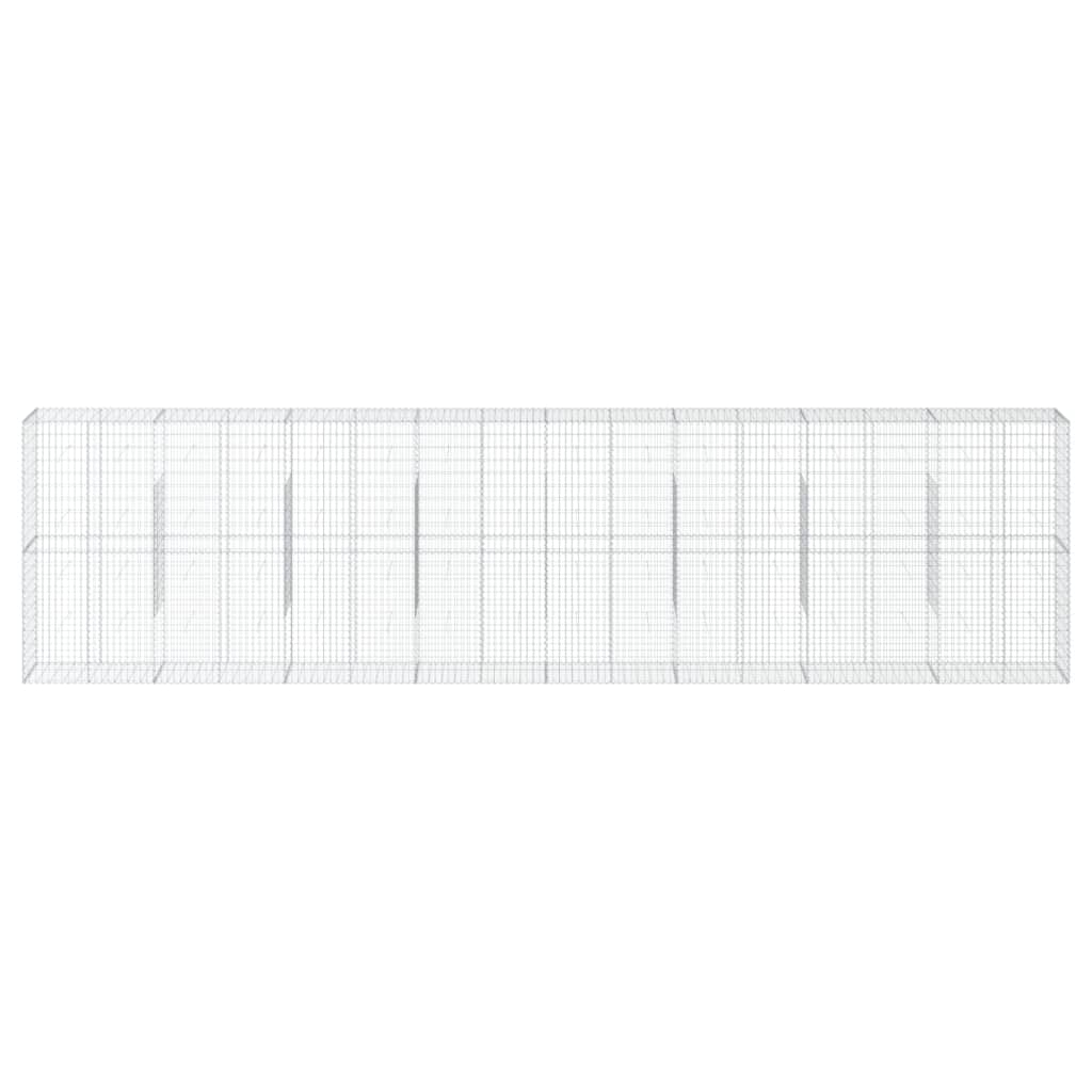 Cesto Gabbione con Copertura 800x50x200 cm Ferro Zincato - homemem39