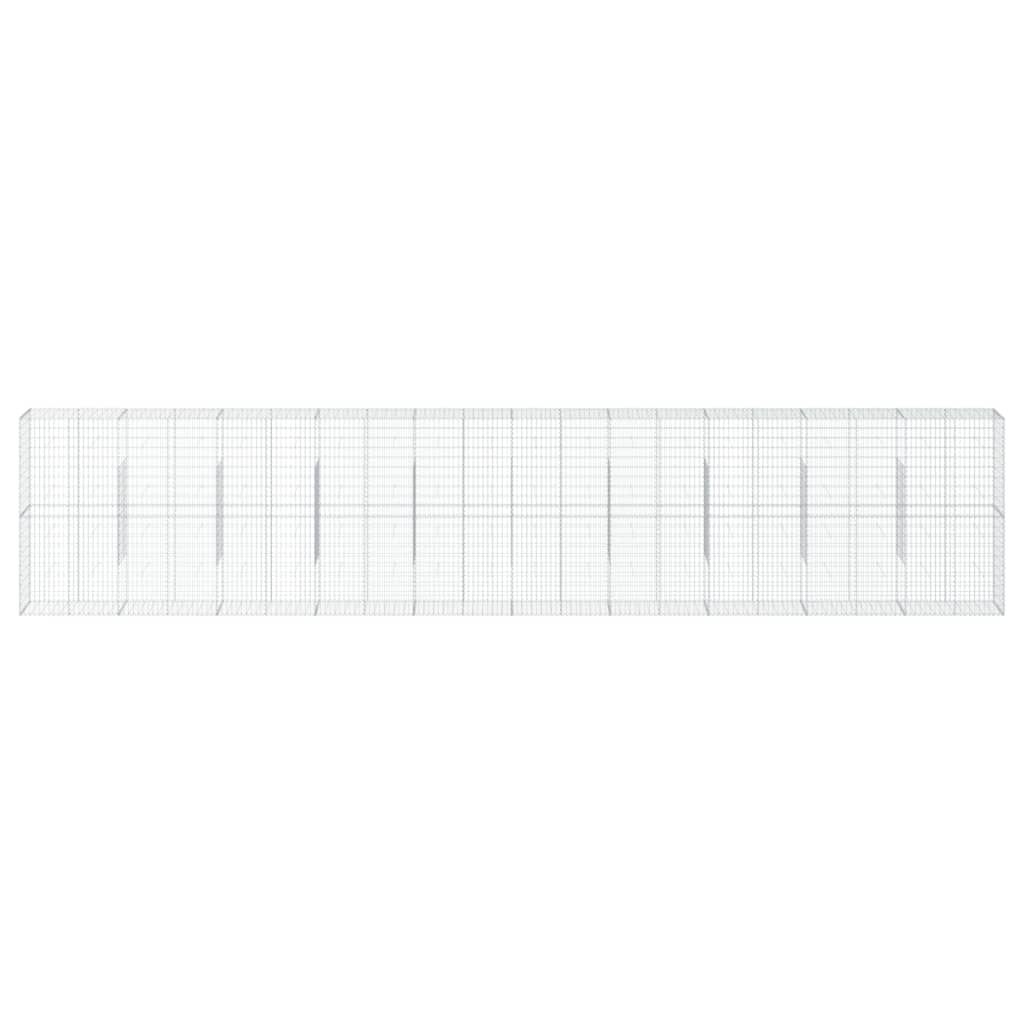 Cesto Gabbione con Copertura 1000x50x200 cm Ferro Zincato | homemem39