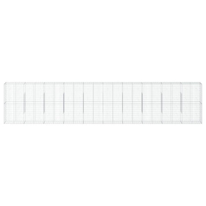Cesto Gabbione con Copertura 1000x50x200 cm Ferro Zincato | homemem39