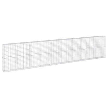 Cesto Gabbione con Copertura 1000x50x200 cm Ferro Zincato | homemem39