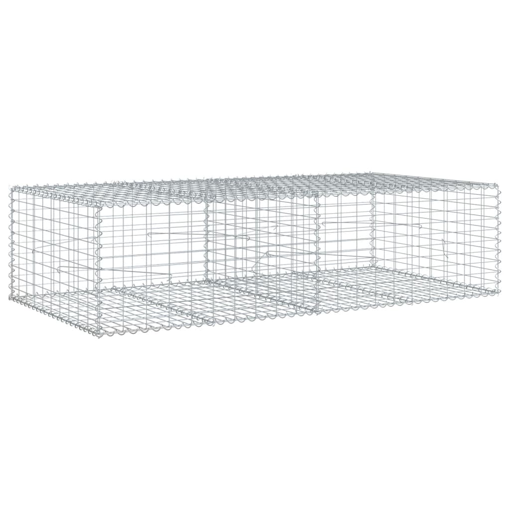 Cesto Gabbione con Copertura 200x100x50 cm Ferro Zincato | homemem39