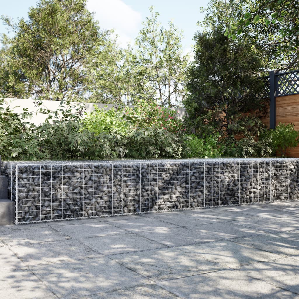 Cesto Gabbione con Copertura 300x100x50 cm in Ferro Zincato | homemem39