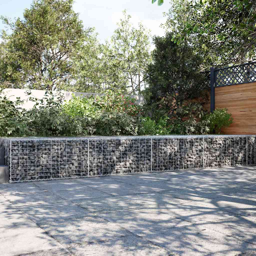 Cesto Gabbione con Copertura 500x100x50 cm in Ferro Zincato | homemem39