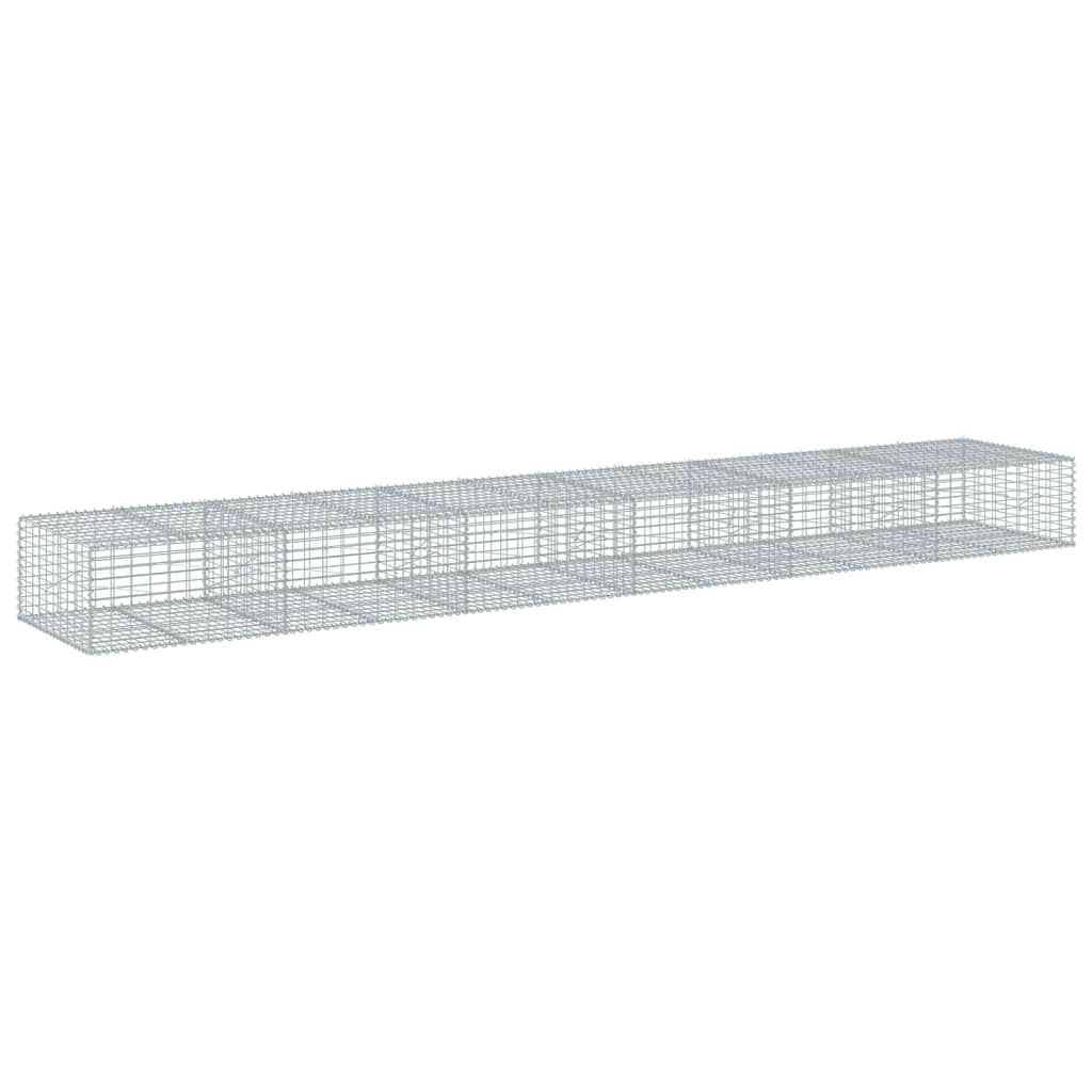 Cesto Gabbione con Copertura 600x100x50 cm in Ferro Zincato | homemem39