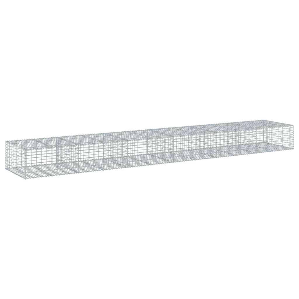 Cesto Gabbione con Copertura 600x100x50 cm in Ferro Zincato | homemem39