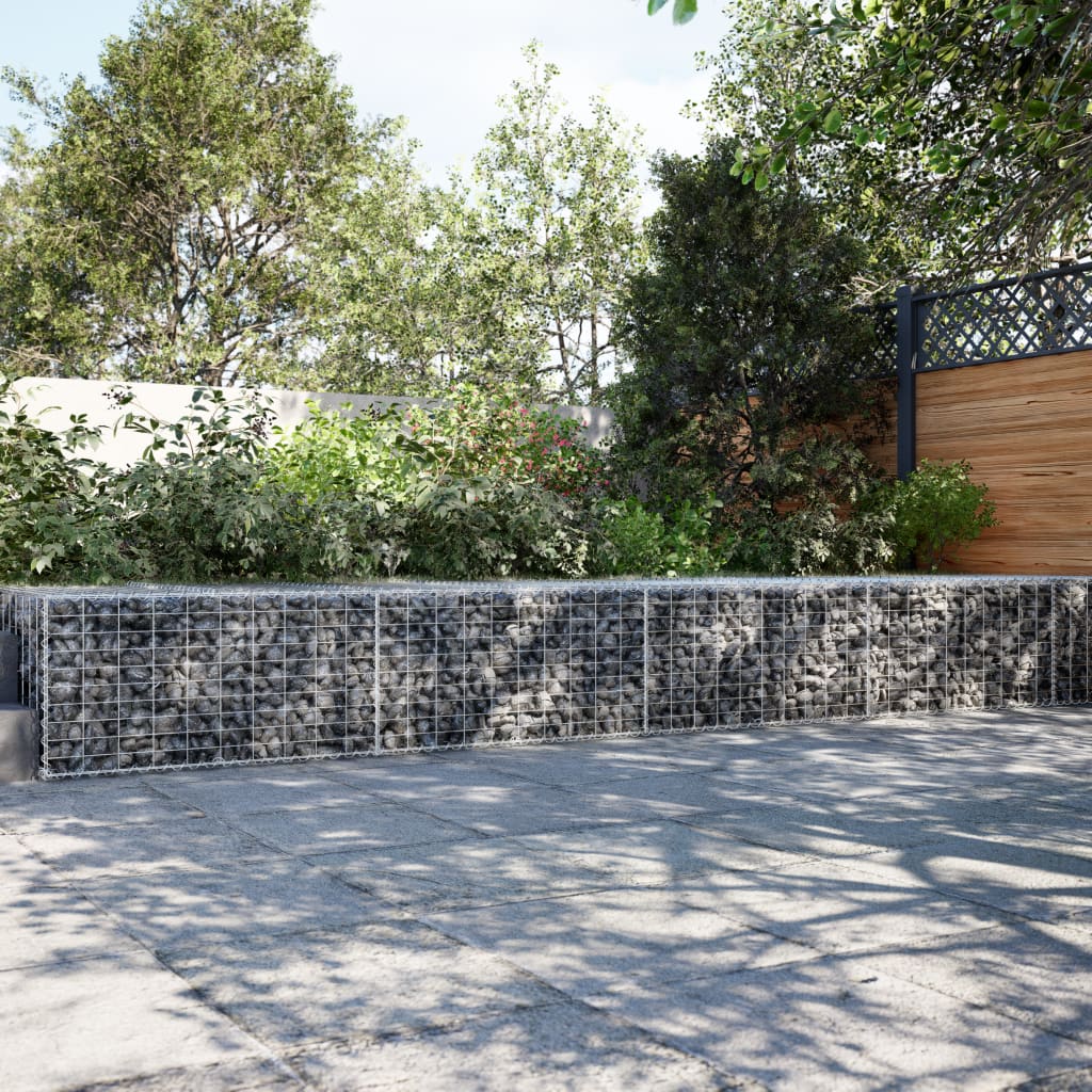 Cesto Gabbione con Copertura 700x100x50 cm Ferro Zincato | homemem39